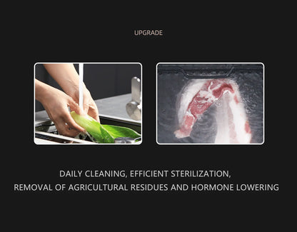 ASRAS Kitchen Sink Stainless Steel Nano Grey Kitchen Sink with Built-in Food Purifier, Hidden Cover & Adjustable Lift Faucet