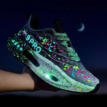 New Soft Sole Cushioning Men's Running Shoes for Women High-quality Road Jogging Shoes Light Comfy Sneakers Reflective Night Run