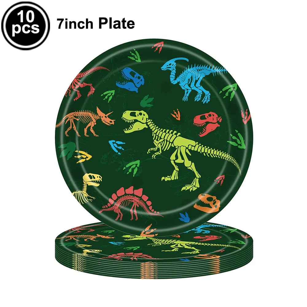 Jurassic Dinosaurier Geburtstagsparty liefert Dinosaurier Einweggeschirr Teller Tasse Serviette für Dinosaurier-Themen Party Kinder Jahre.