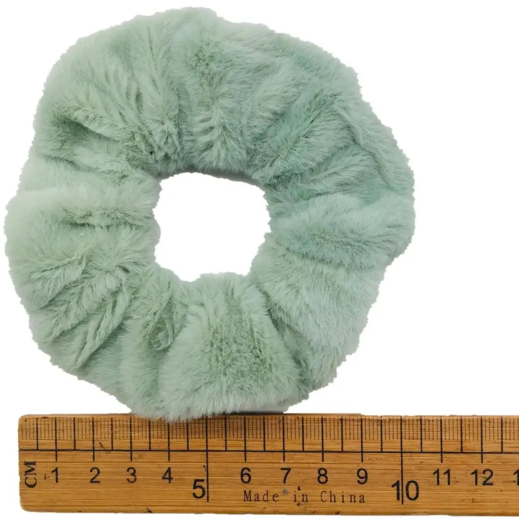 6pc Hair Scrunchies Furry Elastic Band Women Girl Ponytail Holder Rubber Ties Accessories Plush Faux Fur Soft Chiffon Headband.