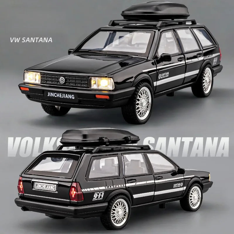 Diecast 1:32 VW SANTANA Wagon Alloy Car Model with Sound Light Children Boy Birthday Gift Toy Vehicles Miniature Voiture.