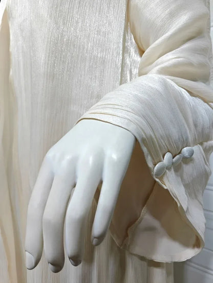 2025 Ramadan Satin muslimischen bescheidenen Kleid arabische Frauen öffnen Abaya Dubai islamische Langarm Cardigan Kleidung Truthahn schlichte Robe