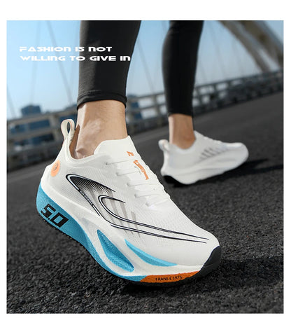 Men's Sports Shoes Cushioning Non-Slip Flat Wear Resistant Sneakers Mesh Breathable Platform Soft Running Shoes for Man.