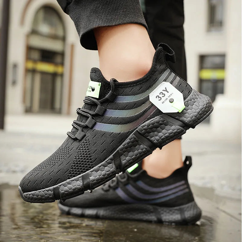 Herren Casual Sportschuhe atmungsaktiv leichte Sneakers Outdoor Mesh schwarze Laufschuhe sportlich Jogging Tenis Wanderschuhe