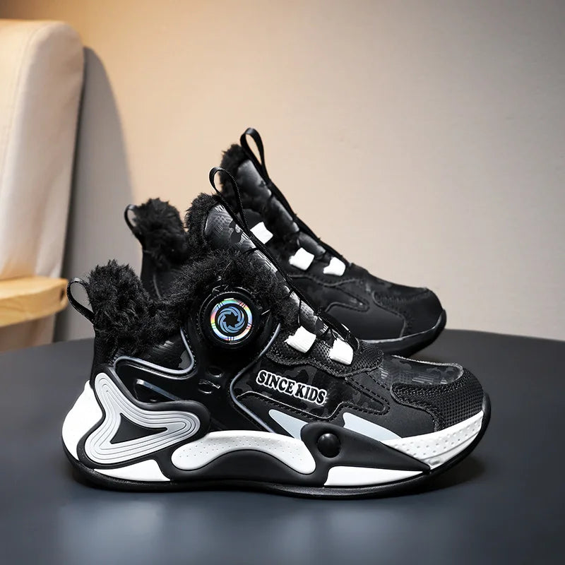 Children's Sneakers Boys Causal Kid Running Walking Shoes Fashion Warm Plush Girls Tennis Shoes Soft Walking Shoes.