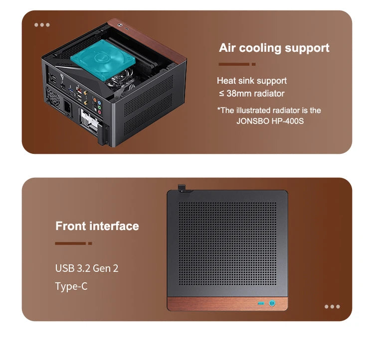 JONSBO N10/NV10 MINI ITX Case Supports 1U FLEX Power Supply Aluminum Alloy Desktop Office Computer Case.