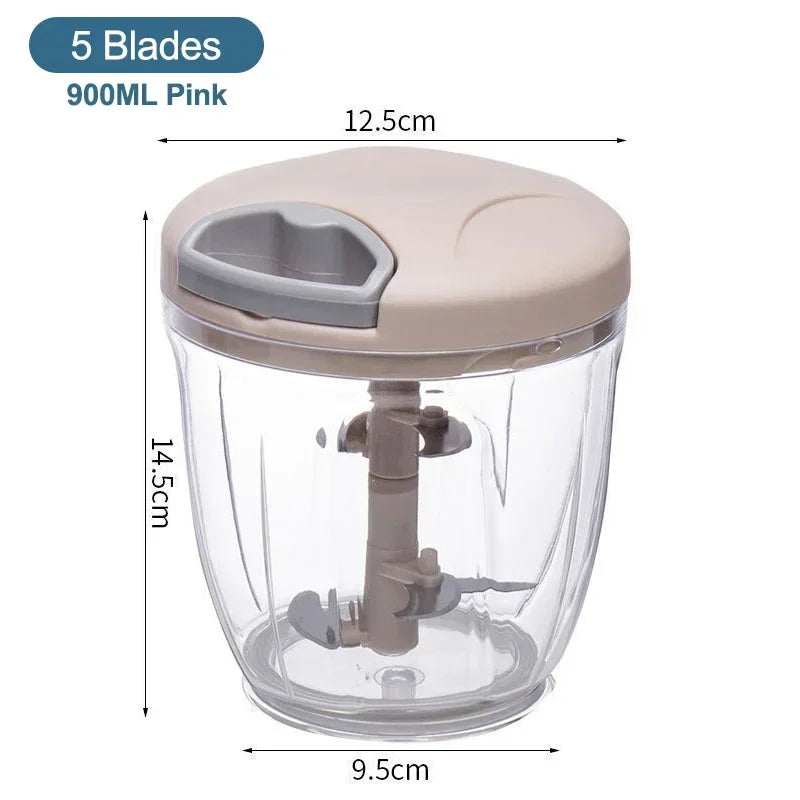 Manual Meat Mincer 500/900ML Garlic Chopper Kitchen Cooking Accessories Vegetable Onion Cutter Rotate Garlic Press Crusher