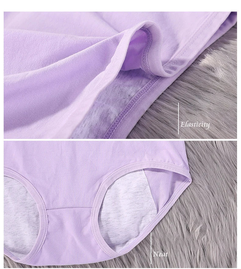 3pcs Girl Menstrual Panties Women's Physiological Briefs Ladies Period Leak Proof Panty High Waist Cotton Underwear.