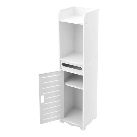 Schlankes Badezimmerschrank-Set, verstellbare Badezimmerschränke für Taschentücher, Shampoo, Badezimmer, Wohnzimmer, Arbeitszimmer, Weiß, 20 x 20 x 80 cm