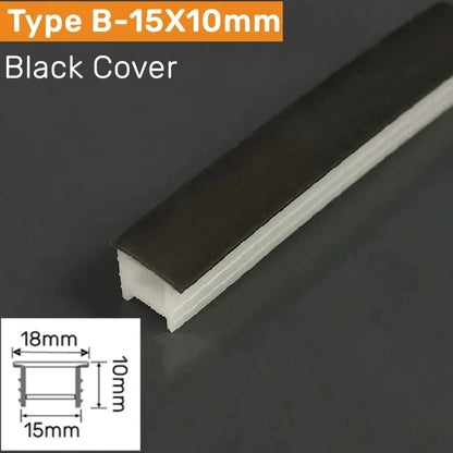 Recessed Black Silicone Tube LED Neon Light Flexible Rope Channel Diffuser WS2811 WS2812B Outdoor Waterproof Ribbon Strip Lights