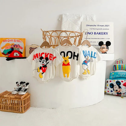 Disney Baby Mädchen Junge Overall Strampler Socke Hut Neugeborene Kleidung Set Baumwolle Cartoon Donald Duck Infant Kleinkind Body Outfit K618.