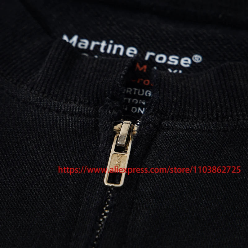 2025 MARTINE ROSE Zip Up Cardigan High Quality Splicing Design Real Photo Autumn Winter Ribbed Collar Martine Rose Jacket Coat.