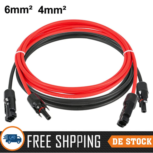 [EU Stock] 2PCS 1M-10M 4mm² 6mm² Solar cable extension cord Solar extension cable Suitable for all PV panel original.