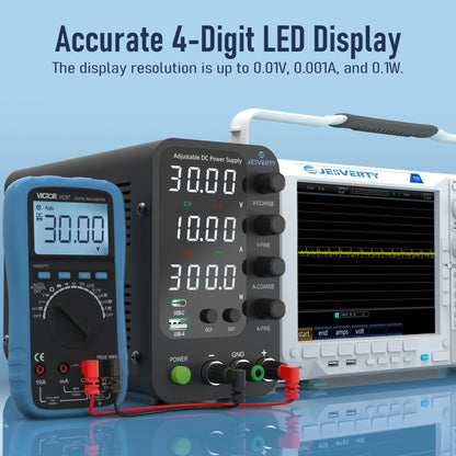 Jesverty DC Lab Power Supply 30V 60V 120V Bench Power Supply Encoder Regulate Voltage and Current Dual Input Voltage 220V/110V.