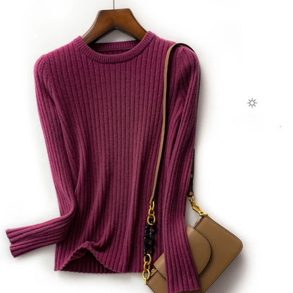 Frauen Pullover Oansatz Herbst Winter Grundlegende Pullover Warme Casual Pulls Jumper Koreanische Langarm Solide Strickwaren Bodenbildung Top
