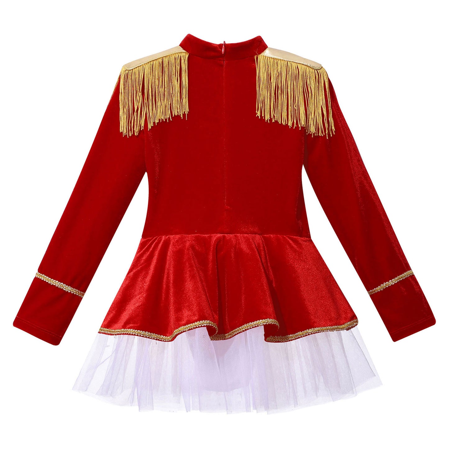 Kinder Mädchen Halloween Weihnachten Karneval Zirkus Zirkusdirektor Cosplay Performance Kostüm Langarm Mesh Trikot Tutu Kleid