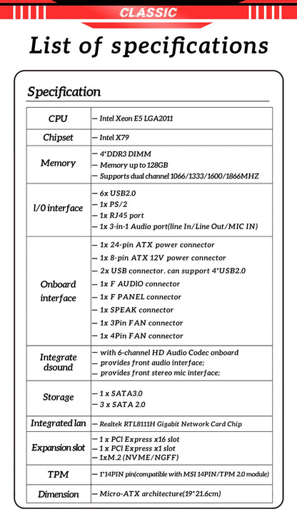 SOYO X79 Game Motherboard LGA 2011 Set with E5 2650 V2 CPU 32G【16G*2】DDR3 ECC RAM Memory M.2 NAME Computer components Mainboard.
