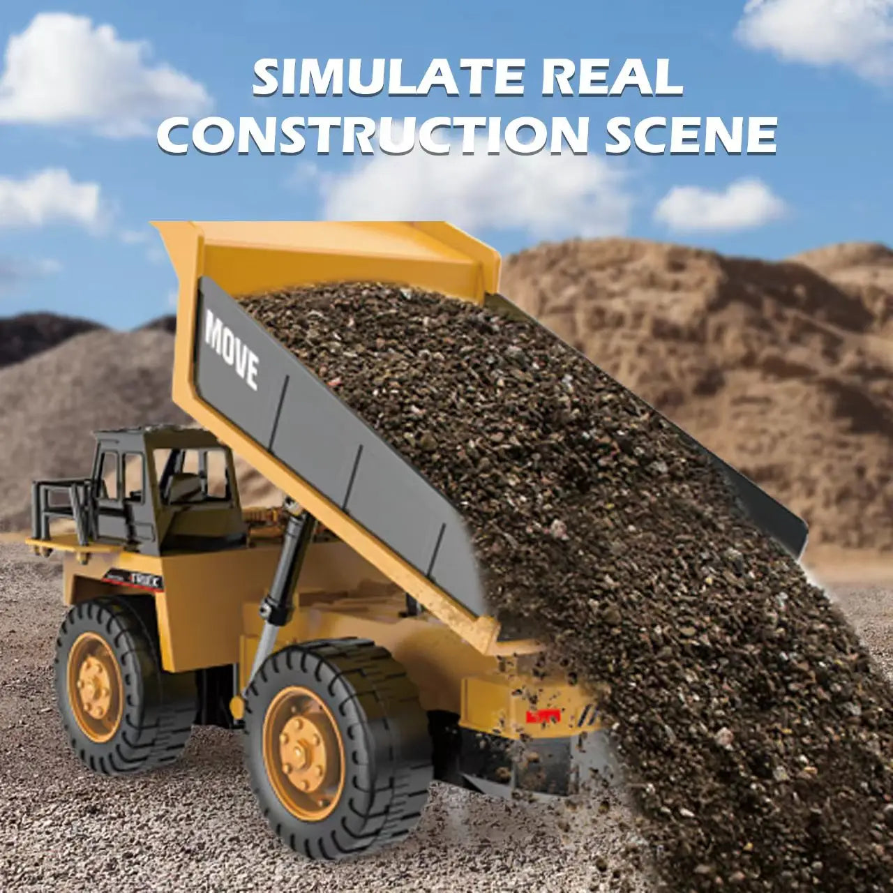 ZWN 1/16 1/20 Remote Control Excavator Dump Truck RC Model Car Toy Professional Alloy Simulation Construction Vehicle for Kids.