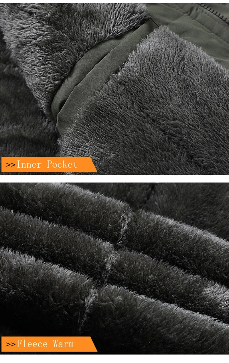 Winter Parka Men Windbreaker Fleece Thick Warm Fur Coats Male Retro Hooded Streetwear Overcoats Men's Windproof Jackets 6xl.