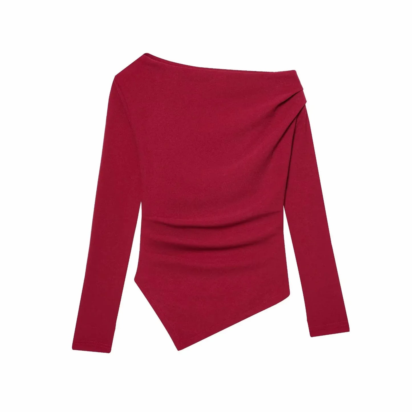 Asymmetric Short Top Woman Long SleevesTops Women Elastic Corset Top Female Streetwear Casual T-shirts Tops.