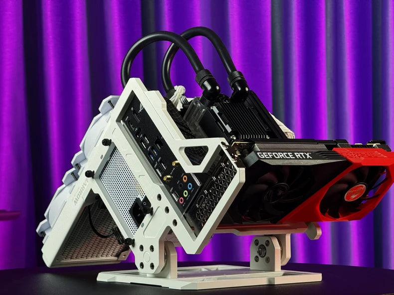 Barrowch ITX Open Frame Aluminum Alloy Water-cooling Computer Case DIY Adjustable Angle PFT-01.