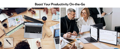 Dopesplay 14.1inch Laptops Screen Extender Triple Dual 1200P IPS Portable Monitor for Windows PC MacBook Chrome Laptop 13.3-17.3.