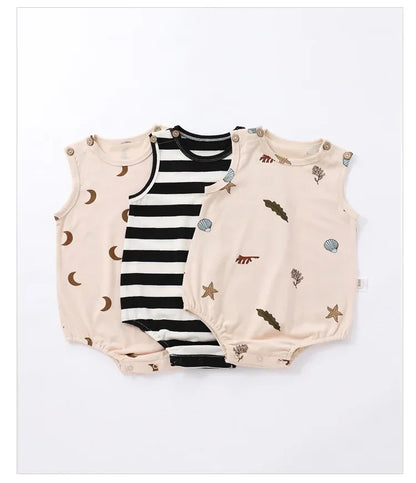 0-24M Neugeborenen Kind Baby Jungen Mädchen Kleidung Drucken Baumwolle Strampler Nette Süße Einteilige Overall Sommer Neue geboren Outfit