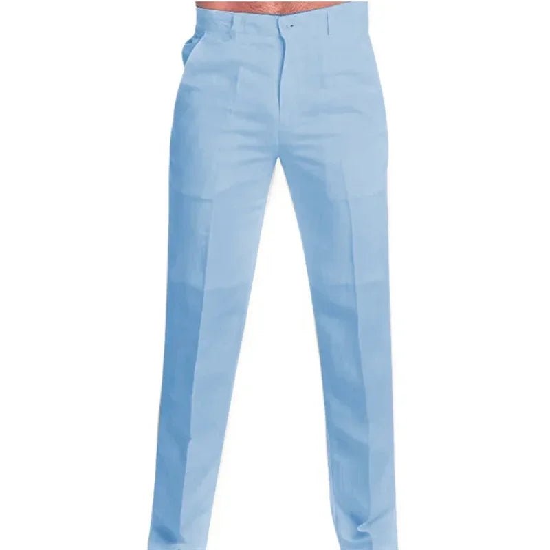Neue Vintage männer Baumwolle Leinen Hosen Atmungsaktive Komfort Weiche Hosen Mode Lose Gerade Hosen Männer Solide Einfache Casual Hosen.