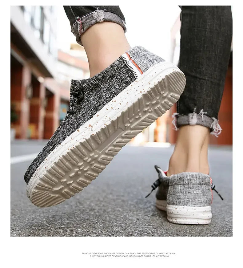 Men's Loafers Designer Slide in Low Cut Sneakers Casual Boat Shoes Comfortable Walking Flat Shoes Breathable Canvas Shoes 2025.