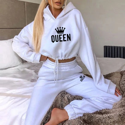 2025 herbst Winter Frauen Sweatshirt Set Einfarbig Casual Einfache Mit Kapuze 2-teiliges Outfit Set Mode Gym Jogging Frau Hose Sets
