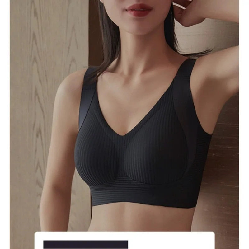 Non-trace body underwear women's bra anti-sag large size adjustment breast women big breasts small