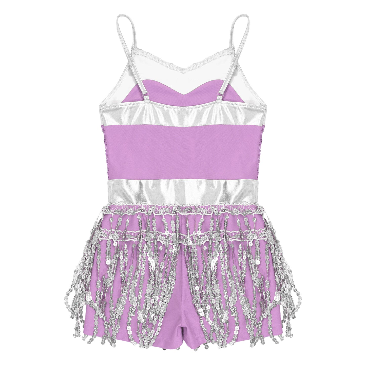 Kinder Mädchen Latin Tanz Kostüm Jazz Samba Cha-Cha Eiskunstlauf Trikot Kleid glänzende Pailletten Quaste Bodysuit für Bühnen performance