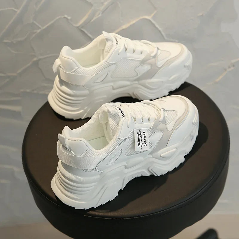 Chunky Platform Sneakers for Women Autumn New Fashion Thick Sole Vulcanized Shoes Woman Casual Non Slip Breathable Sports Shoes