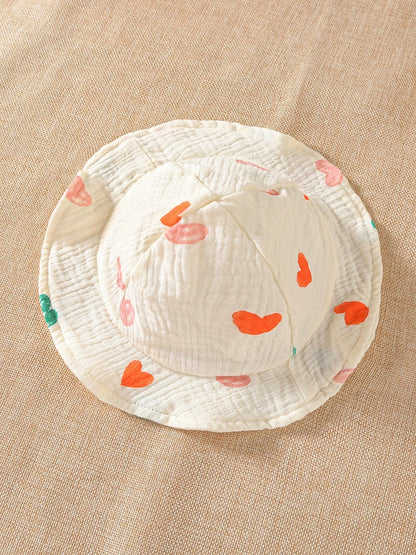 Sommer-Hosenträger-Body für Babys von 0–2 Jahren, herzbedruckt, einteilige Säuglingskleidung, ärmelloser Overall für Kleinkinder mit Hut.