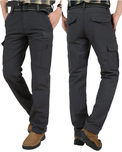 Winter Thick Pants Men Double Layer Fleece Cashmere Overalls High Quality Male Camouflage Trousers Warm Casual Cargo Pants.