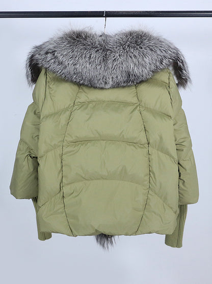 Lose Natürliche Echt Fox Pelz Kragen Mantel Dicke Neue Europäische Mode Weiße Ente Unten Jacke Winter Frauen Warme Luxus Oberbekleidung