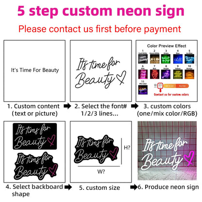 Custom Neon Sign Led Light Personalized Custom Logo Wall Decor Neon Sign For Store Wedding Happy Birthday Party Bar Neon Sign.