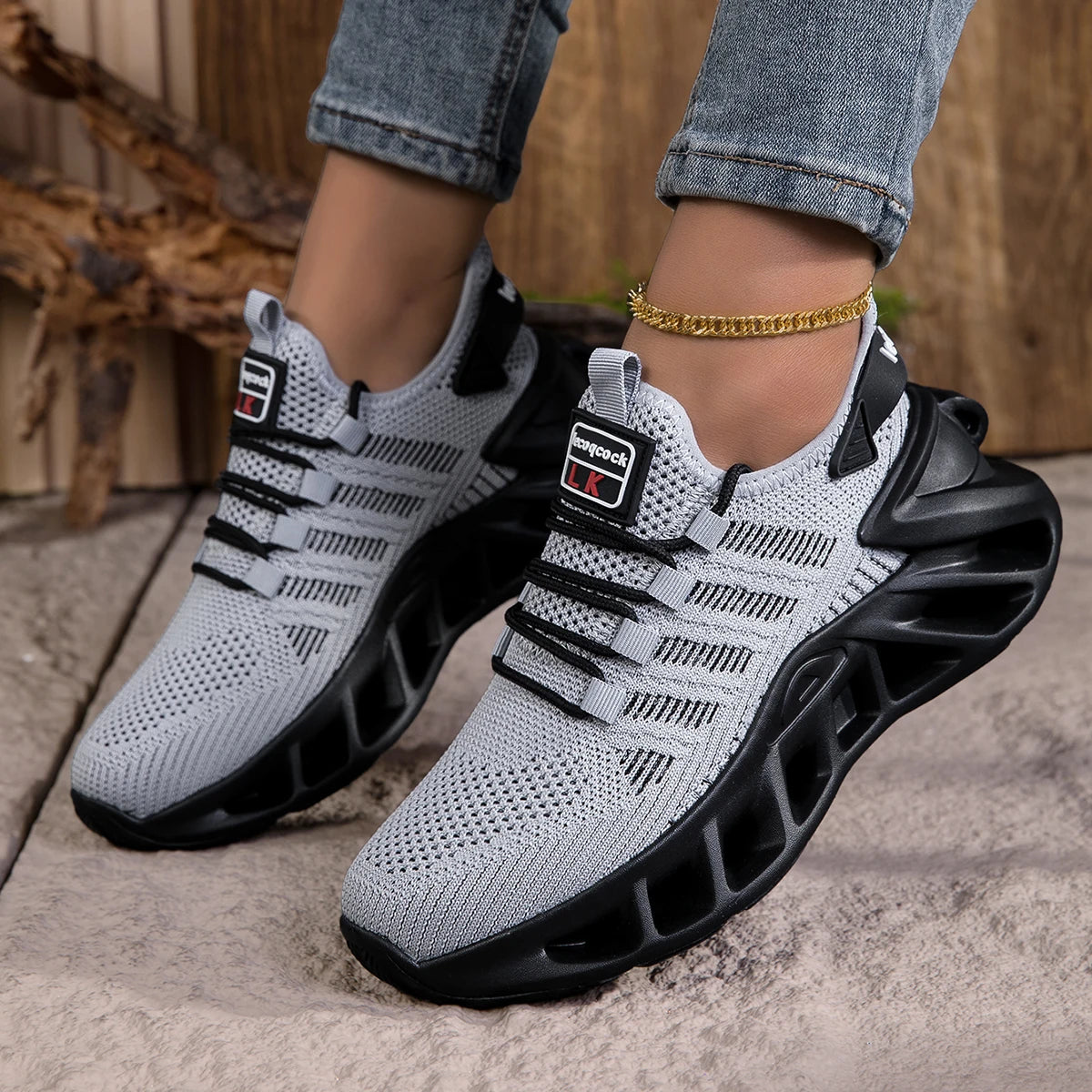 YRZL Unisex Running Shoes Men Women Lightweight Mesh Breathable Comfortable Flat Soft Tennis Shoes Summer Lace-up Sneakers Man