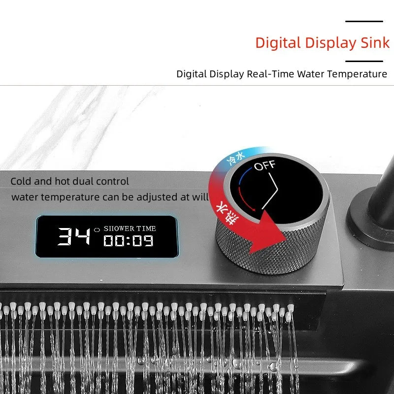 Wasserfall-Küchenspüle aus Edelstahl 304, Zughahn, Einzelschlitz, Hochdruckbecher, Waschmaschine, Café, Weinbar, Waschbecken