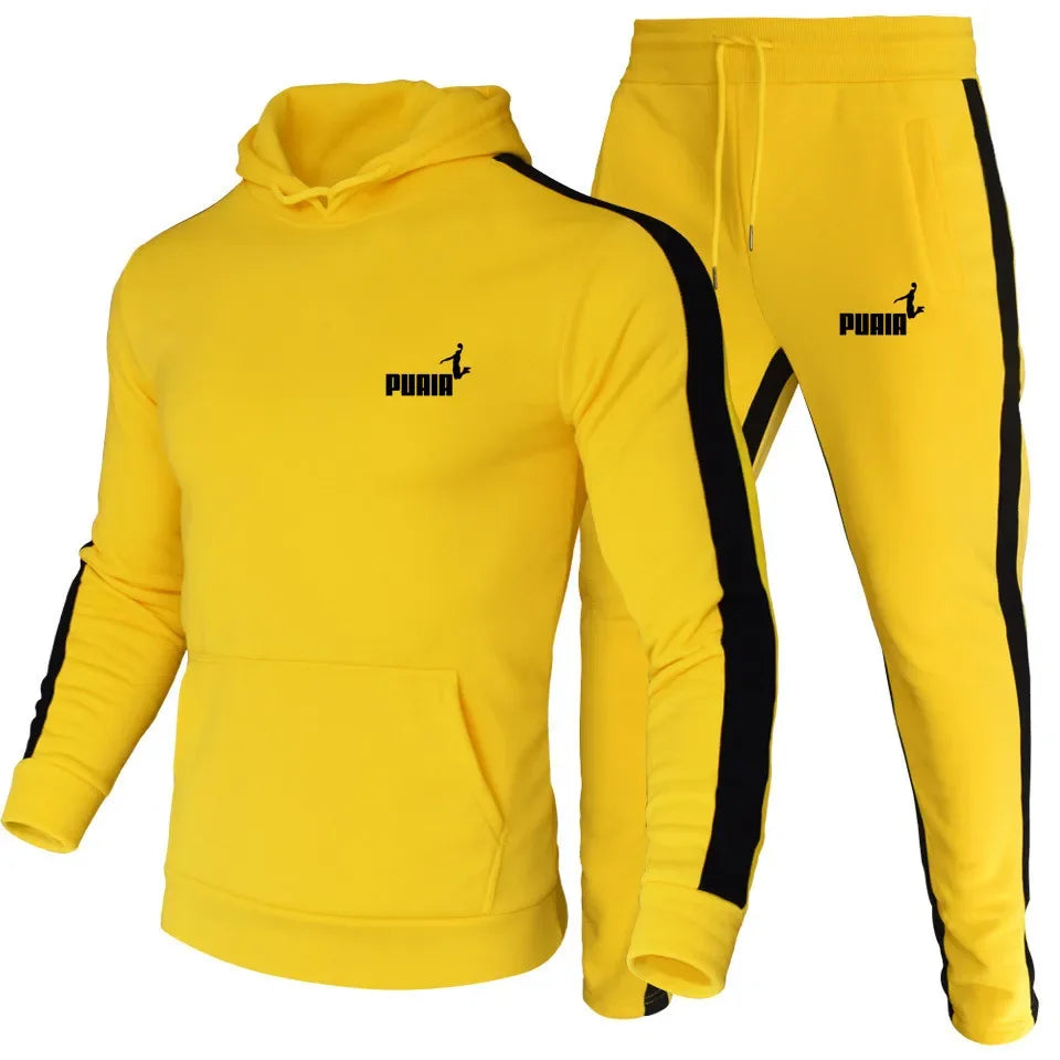 Special offer for the autumn 2025 men's sports suits. Men's two-piece outdoor sports outfit. Men's hooded sweatshirt. Fashionabl.