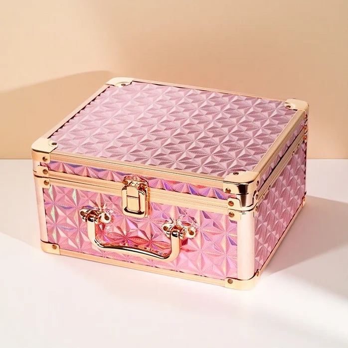 Portable Makeup Case With Light and Mirror 3 Adjustable Brightness LED Cosmetic Case Makeup Organizer Travel Train Case Storage.