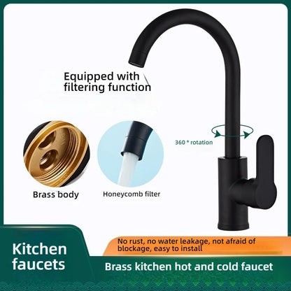 Kitchen Hot and Cold Water Faucets Household Kitchen Sink Splash Proof Sink Tap Deck Mounted Sprayer Taps