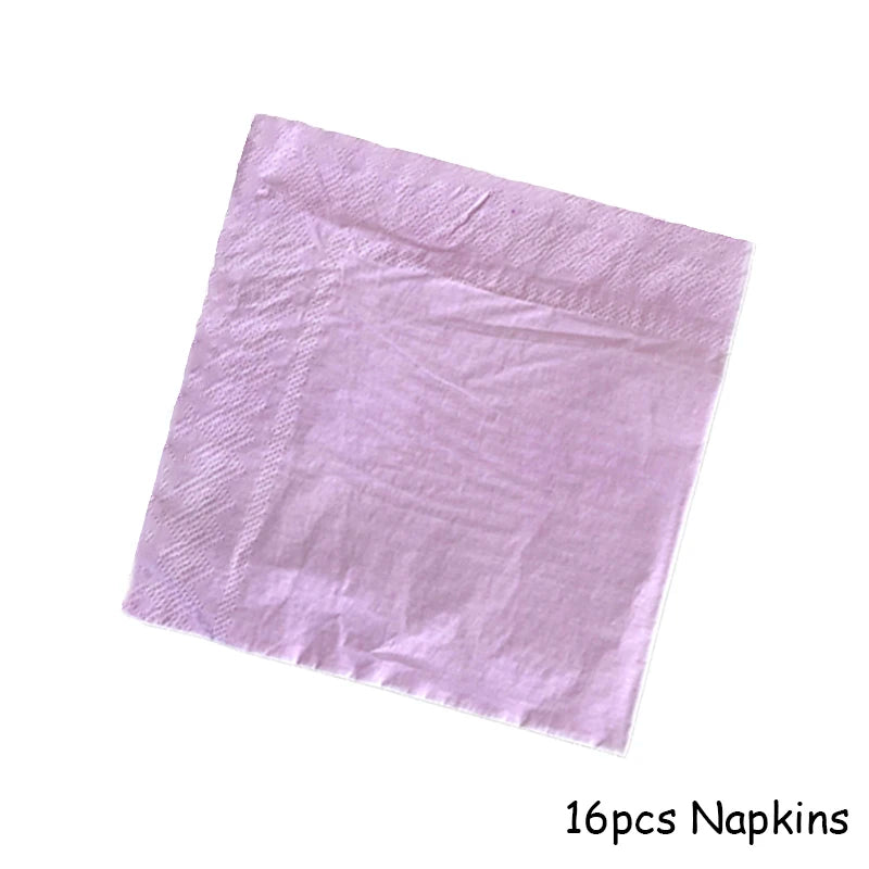 Purple Gold Party Paper Cup Plate Straw For Birthday Carnival Kids Favors Wedding Decor Disposable Tableware Party Supplies.