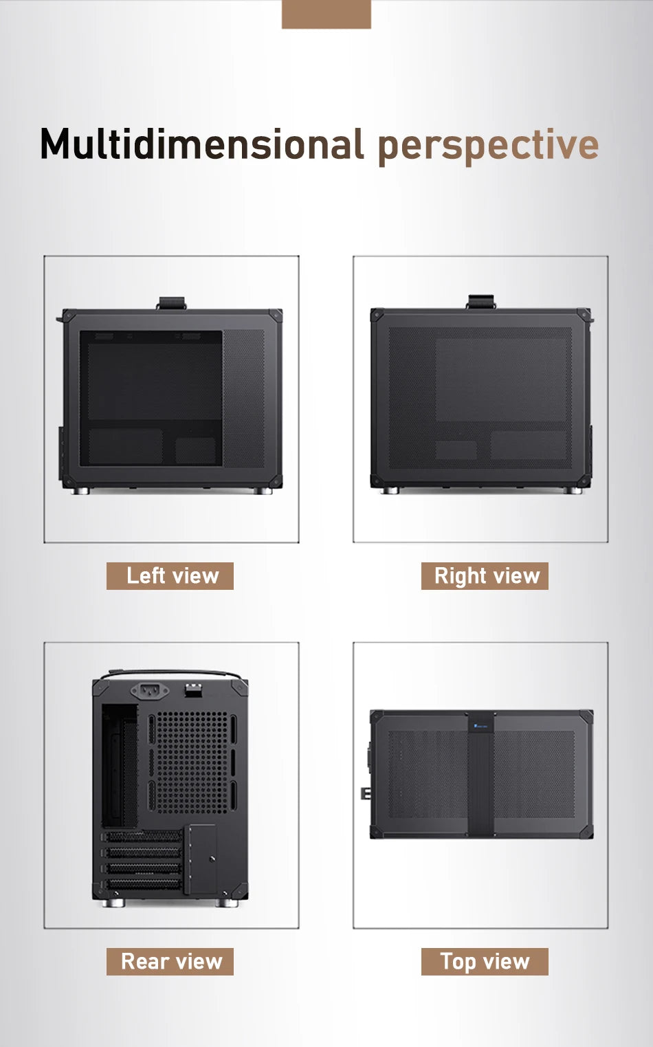 JONSBO C6 MAX Desktop M-ATX Case Type-c Side Transparent Handheld Portable Computer Small Chassis ATX Power Supply.