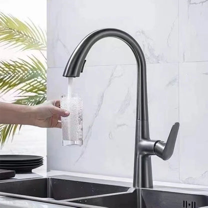 Pull Down Kitchen Faucet Hidden spray head Dual Modes Nozzle Hot Cold Water Mixer Crane Tap Brass Kitchen Sink Faucets