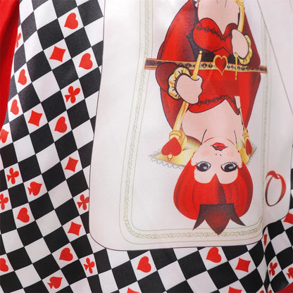 Kind Königin Der Herzen Rolle Spielen Prinzessin Kleid Alice Poker Cosplay Kostüm Mädchen Halloween Bühne Leistung Geburtstag Party Kleidung.