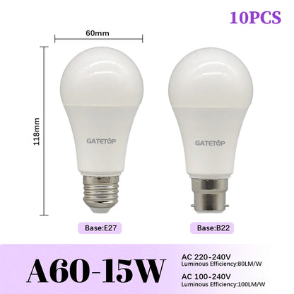 1/10PCS Energiesparlampe E27 B22 Lampen A60 A80 AC220V 230V 110V LED-Licht 20W 18W 24W für Home Derection Wohnzimmerbeleuchtung