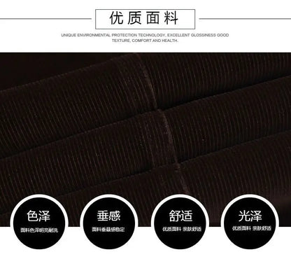 Business Casual Men Corduroy Pants Autumn Winter New Solid Zipper Pockets Simplicity Fashion Loose Thicken Straight Trousers.