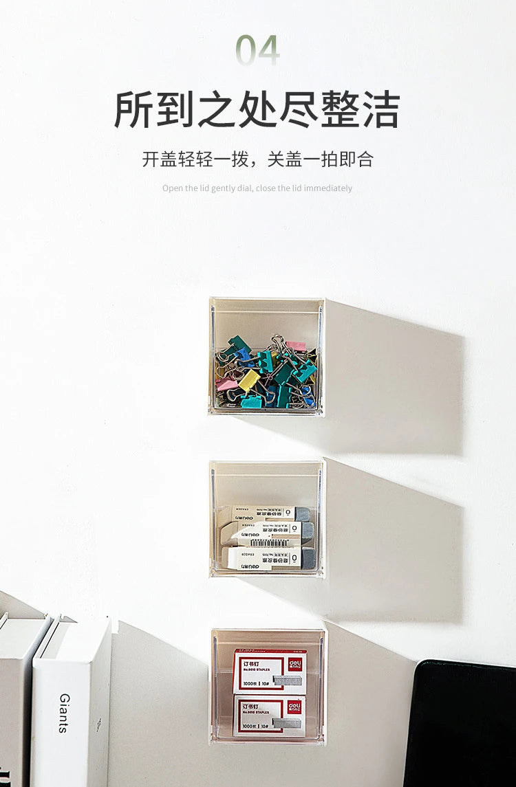 Wandmontierte Flip-Aufbewahrungsbox für das Badezimmer, nicht perforierte Aufbewahrungsbox für Wattestäbchen