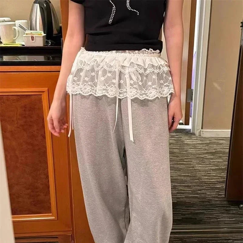 2025 Spring Summer Women Y2K Korean Lace Mini Layered Skirt Streetwear Lace Up Ruffles Harajuku High Waist Pleated Ladies Skirts.